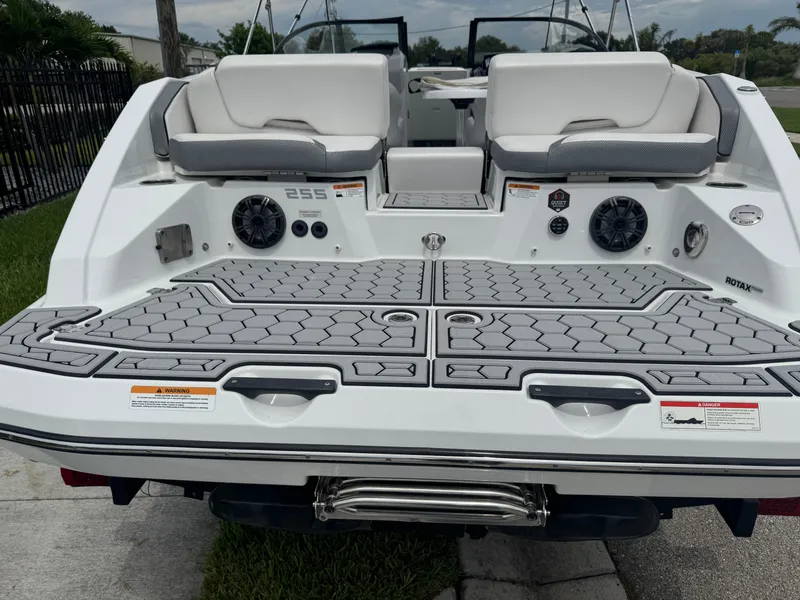 Slide: The Image of 2020 Scarab 255 Open ID boat with sleek seating and modern design. - 6