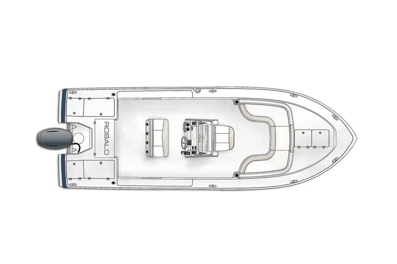 Slide: The Image of Manufacturer Provided Image: Top view of 2023 Robalo 266 Cayman boat layout. - 34