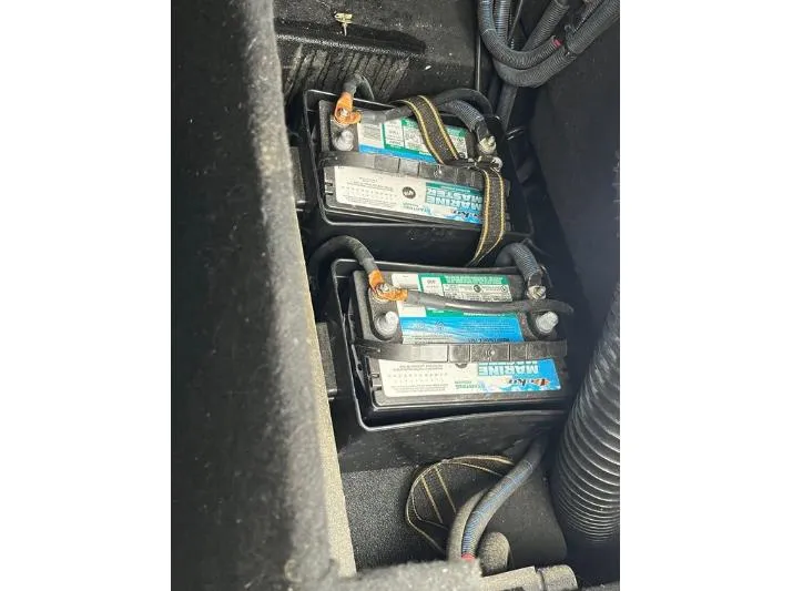 Slide: The Image of Marine batteries in a 2019 Centurion RI 257 boat compartment. - 22
