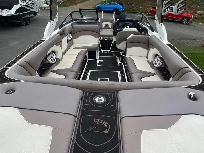Slide: The Image of 2019 Centurion RI 257 boat interior with luxurious seating and modern design. - 8