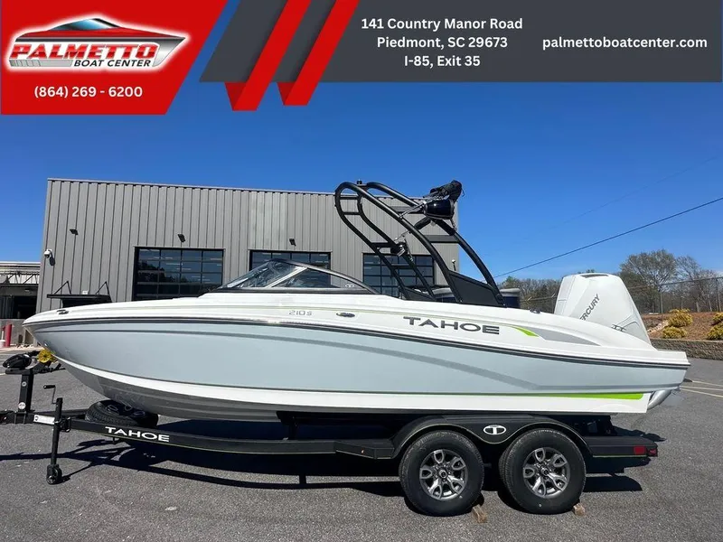 Slide: The Image of 2024 Tahoe 210 S boat on trailer at Palmetto Boat Center, Piedmont, SC. - 0