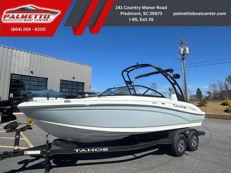 Slide: The Image of 2024 Tahoe 210 S boat on trailer at Palmetto Boat Center, Piedmont, SC. - 13