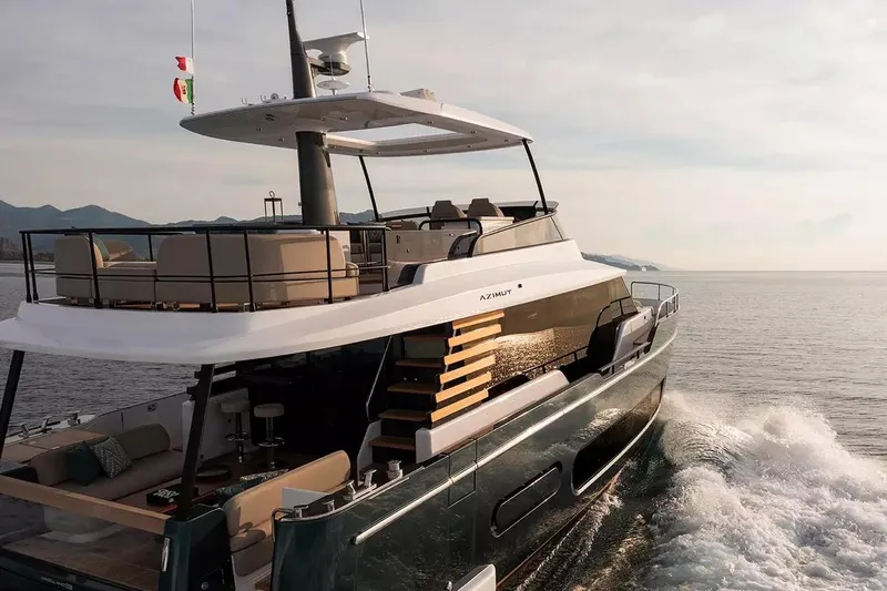 The Image of 2025 Azimut Magellano 60 yacht cruising on open water. - 0