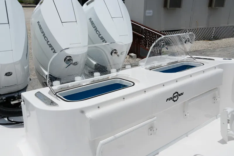 Slide: The Image of 2025 Fountain 38 CC boat with Mercury engines and dual livewells. - 30