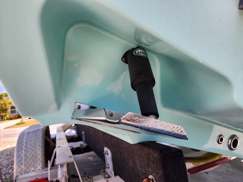 Slide: The Image of 2017 Bulls Bay 230 Center Console boat on trailer, parked outdoors. - 3