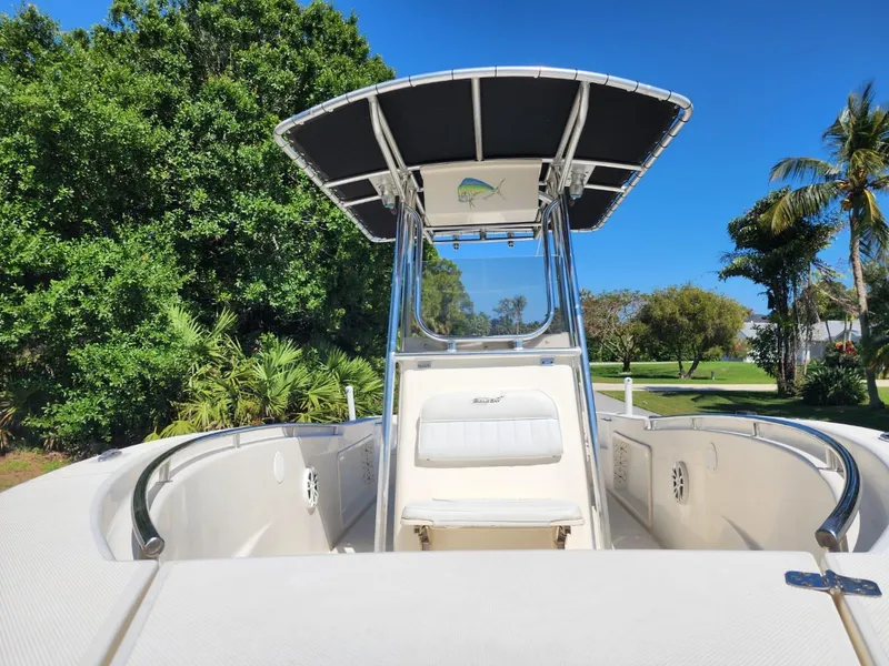 Slide: The Image of 2017 Bulls Bay 230 Center Console boat interior with speaker detail. - 36