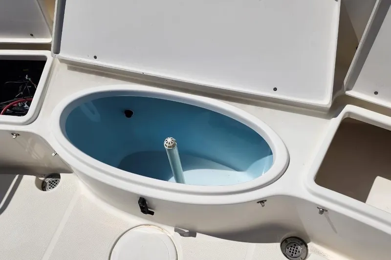Slide: The Image of 2017 Bulls Bay 230 Center Console boat detail, featuring a hydraulic component. - 6