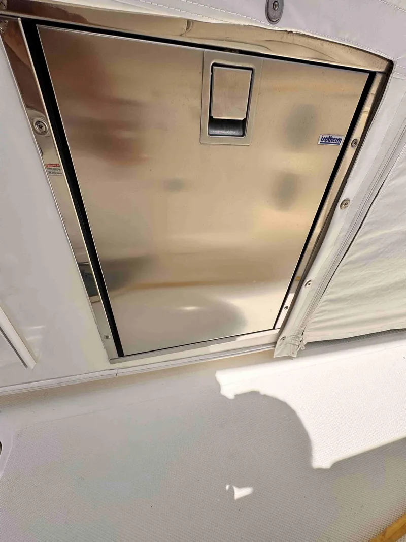 Slide: The Image of Stainless steel compartment on 2018 Boston Whaler 350 Outrage boat. - 15