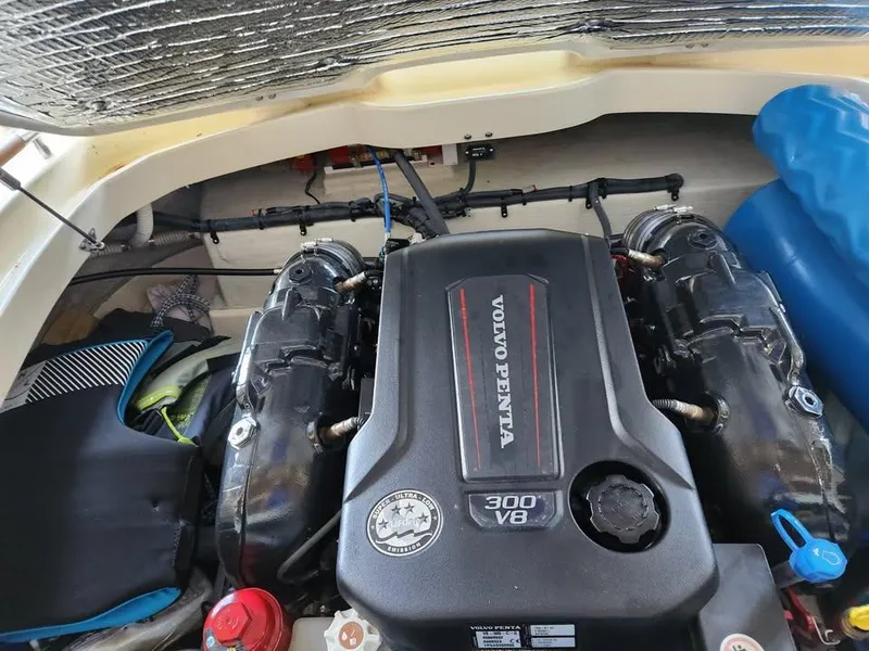 Slide: The Image of Volvo Penta 300 V8 engine in 2016 Chris-Craft Carina 21 boat. - 2