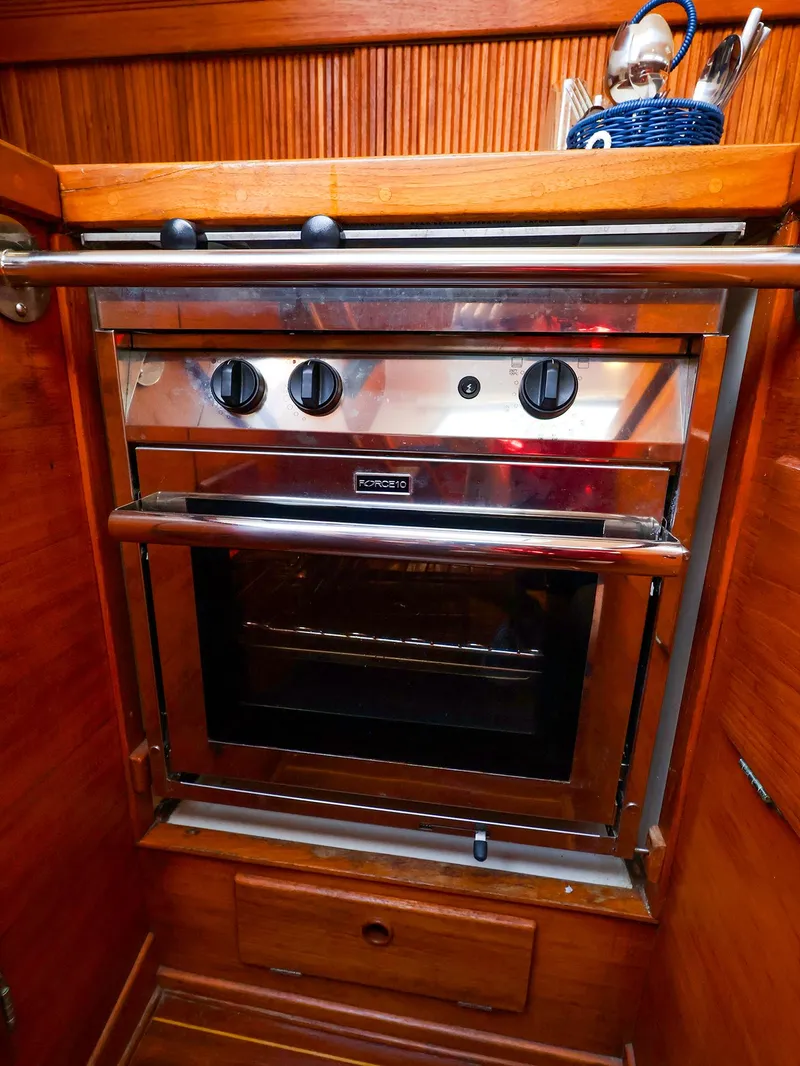 Slide: The Image of Stainless steel oven in 1987 Sabre 36 Sloop yacht kitchen. - 19