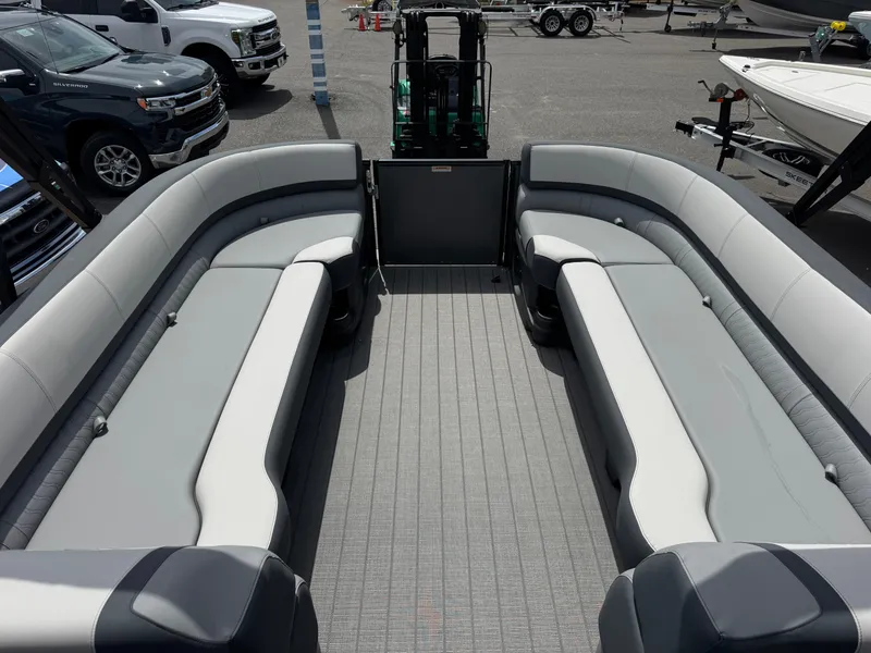 Slide: The Image of 2025 Avalon Catalina Platinum Quad Lounge interior with spacious seating and modern design. - 37