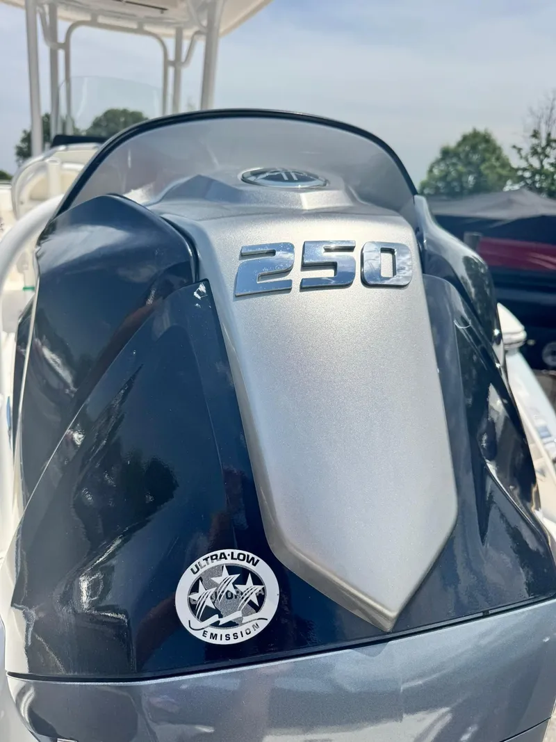 Slide: The Image of 2022 Robalo R230 Center Console boat engine with 250 horsepower, ultra-low emission. - 6