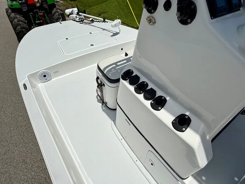 Slide: The Image of 2015 SCB Recon boat deck with rod holders and control panel. - 12