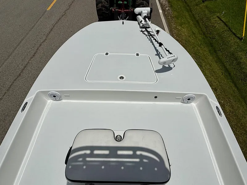 Slide: The Image of 2015 SCB Recon boat deck with trolling motor on a road. - 13
