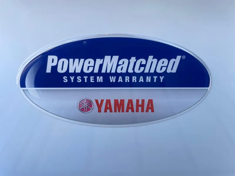 Slide: The Image of Yamaha PowerMatched System Warranty logo on Tidewater 198 CC Adventure 2026 boat. - 49