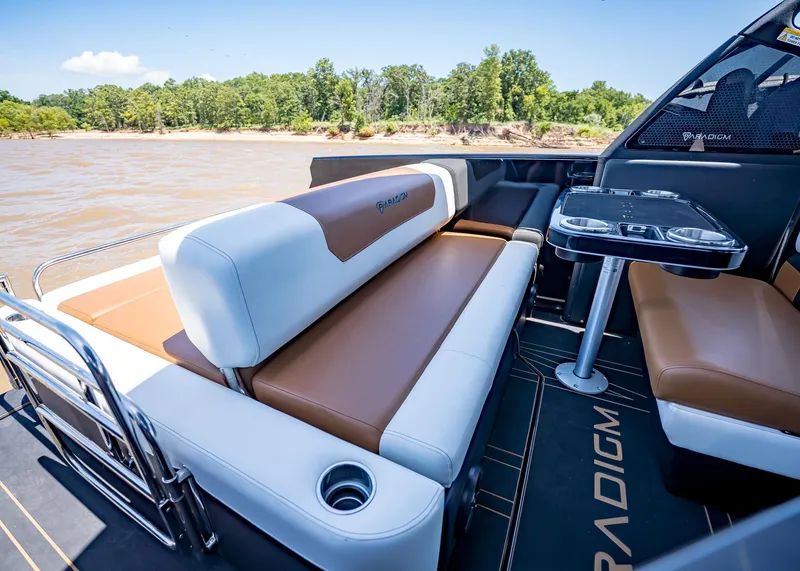 Slide: The Image of Luxurious Paradigm 236 boat interior with comfortable seating and table, 2025 model. - 18