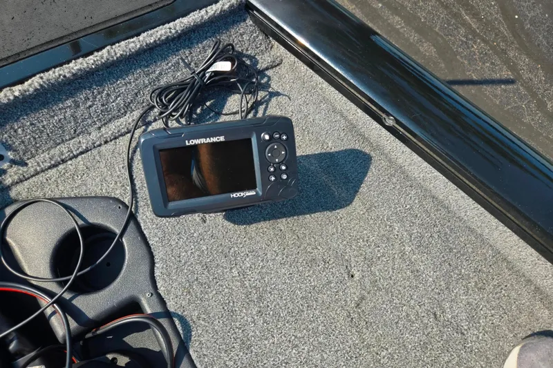 Slide: The Image of Lowrance fish finder on 2023 Tracker Pro Team 175 TXW boat deck. - 18