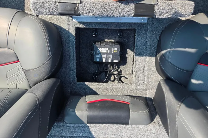 Slide: The Image of 2023 Tracker Pro Team 175 TXW boat interior with NOCO Genius GEN5X3 charger. - 22