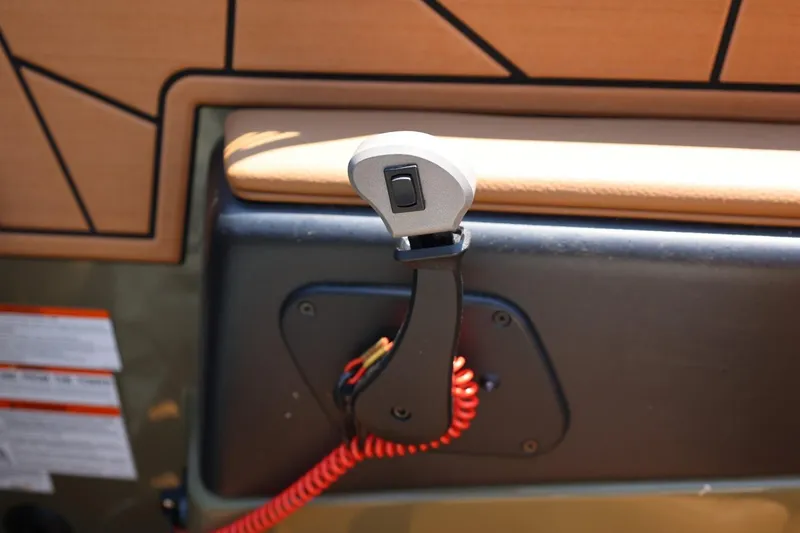 Slide: The Image of Throttle control of 2023 ATX Surf Boats 22 Type-S with safety lanyard. - 32