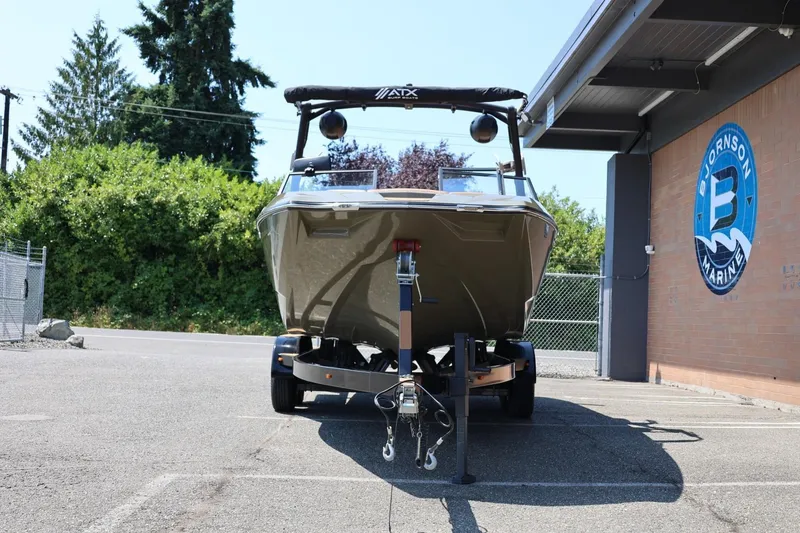 Slide: The Image of 2023 ATX Surf Boats 22 Type-S on trailer at Bjornson Marine. - 6