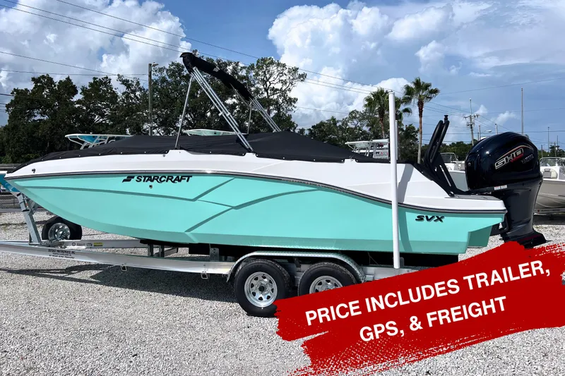 The Image of 2026 Starcraft SVX 231 OB boat on trailer, includes GPS and freight. - 1