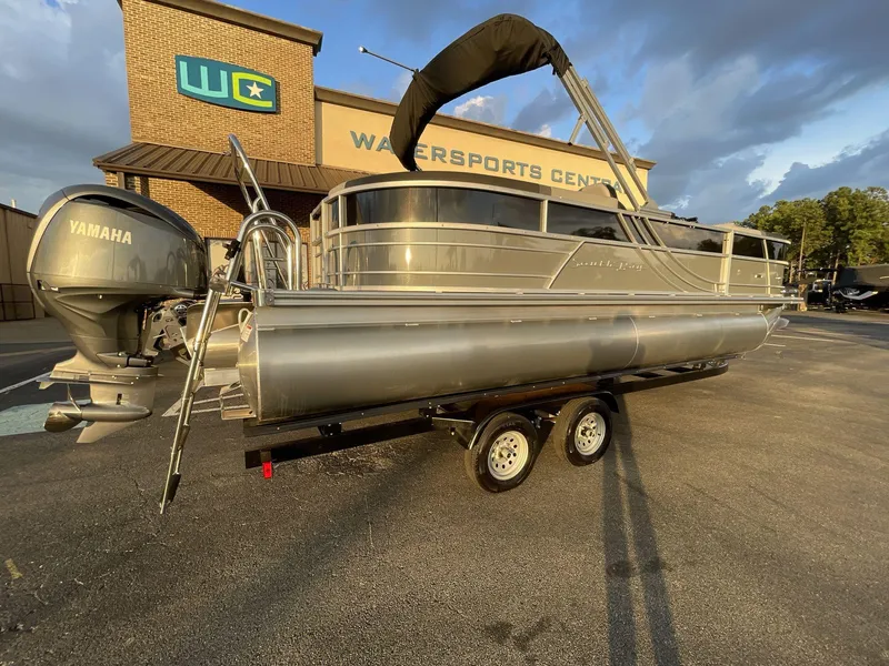 Slide: The Image of 2025 South Bay S224RS pontoon boat with Yamaha engine at Watersports Center. - 9