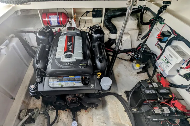 Slide: The Image of Engine compartment of a 2017 Sea Ray Sundancer 280 with a 6.2L engine. - 32