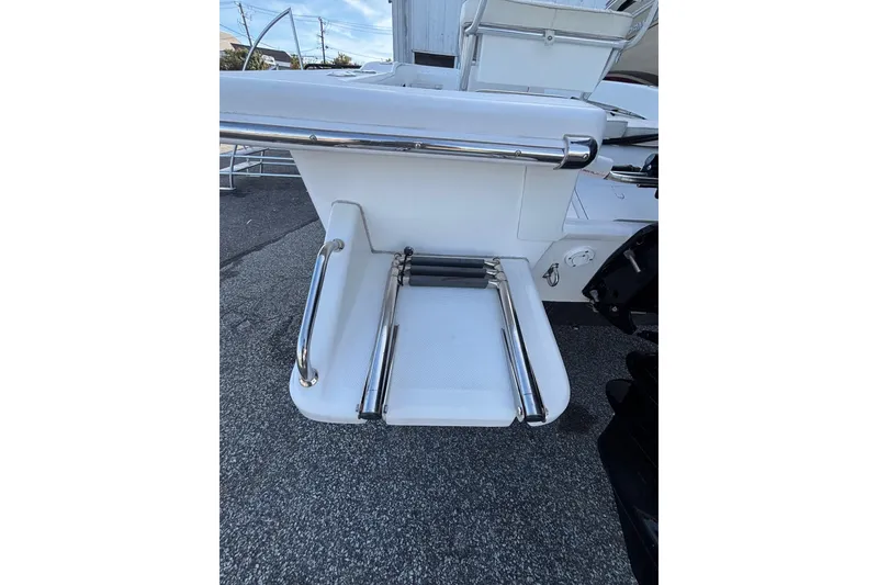 Slide: The Image of 2021 Savannah SS19 boat swim platform with stainless steel ladder. - 22