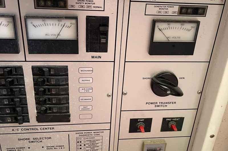 Slide: The Image of Electrical control panel of a 1988 Trojan 12 Meter Convertible boat. - 33