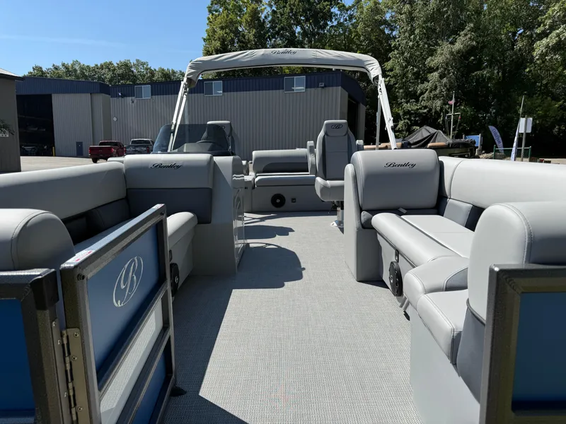 Slide: The Image of 2026 Bentley Pontoons Legacy 243 Swingback Dual Capt. with spacious seating and elegant design. - 9