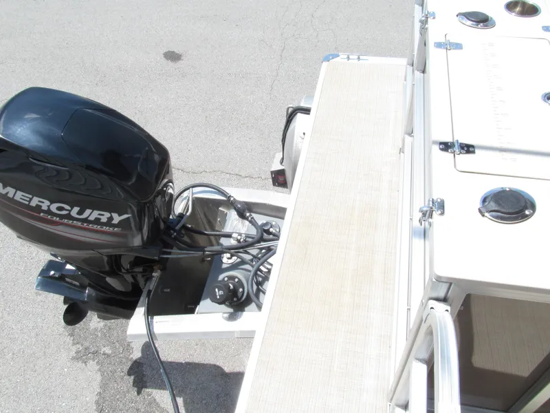 Slide: The Image of 2018 Berkshire 17A CTS boat with Mercury FourStroke engine, viewed from above. - 14