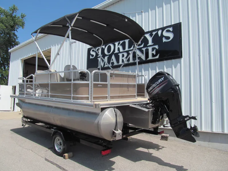 Slide: The Image of 2018 Berkshire 17A CTS pontoon boat with Mercury engine at Stokley's Marine. - 3