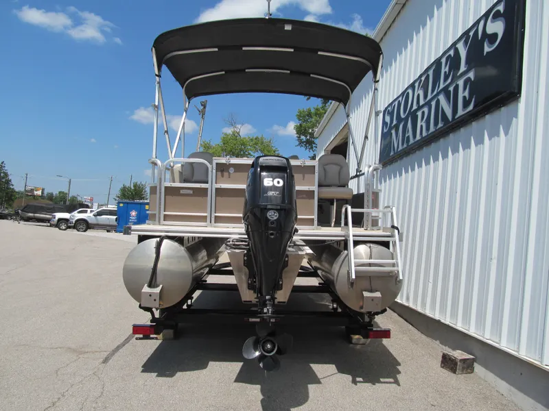 Slide: The Image of 2018 Berkshire 17A CTS pontoon boat with outboard motor at Stokley's Marine. - 4