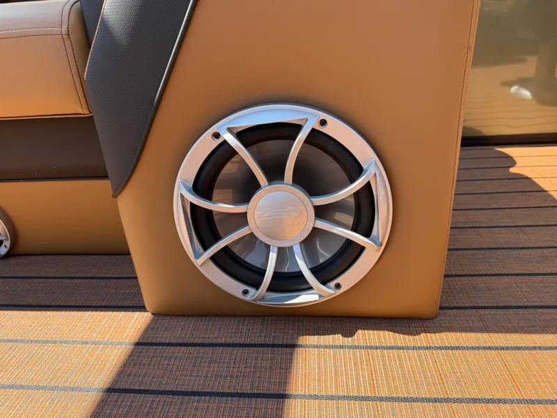 Slide: The Image of Speaker on 2026 Bentley Pontoons Elite 253 Admiral, featuring sleek design and premium materials. - 32
