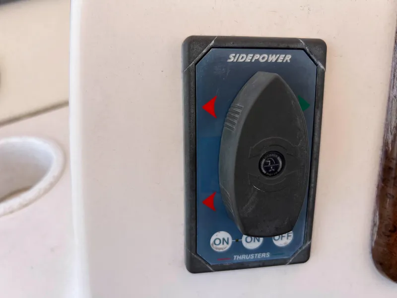 Slide: The Image of SidePower thruster control panel on 2005 Silverton 38 Sport Bridge boat. - 25