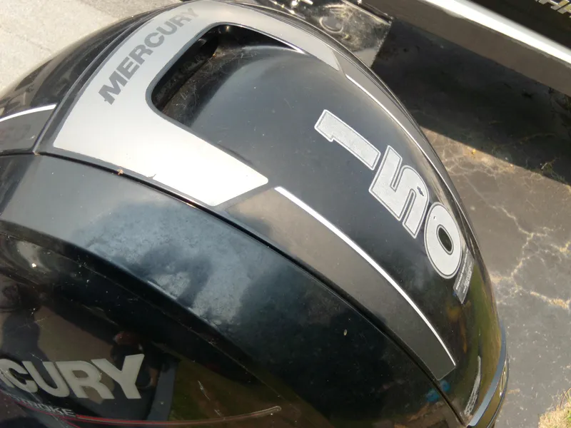 Slide: The Image of Mercury 150 outboard motor on 2015 Tracker Targa V-18 WT boat. - 10