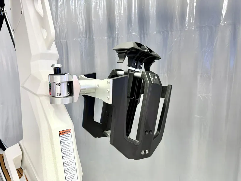 Slide: The Image of 2025 Nautique Super Air Nautique S23 boat accessory detail, featuring a sleek black and silver design. - 38