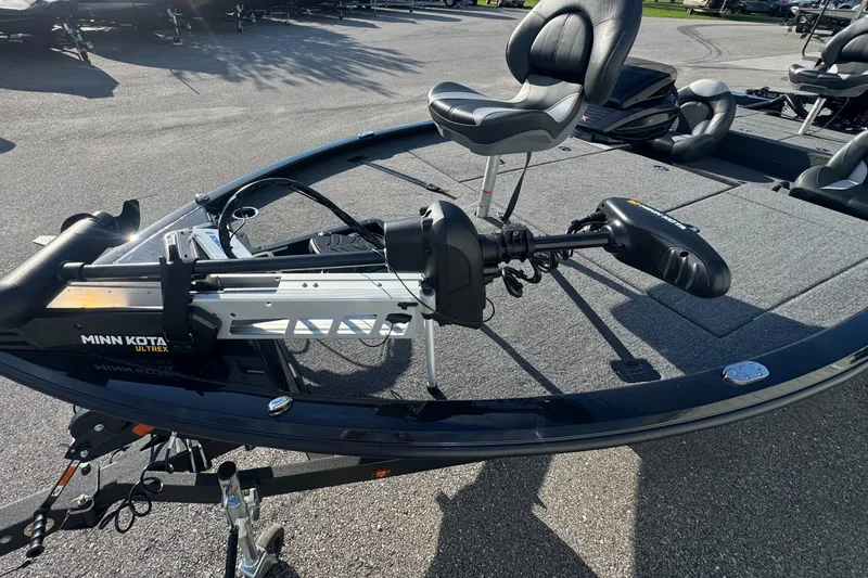 Slide: The Image of 2026 Vexus AVX1980 boat with Minn Kota Ultrex trolling motor on deck. - 3