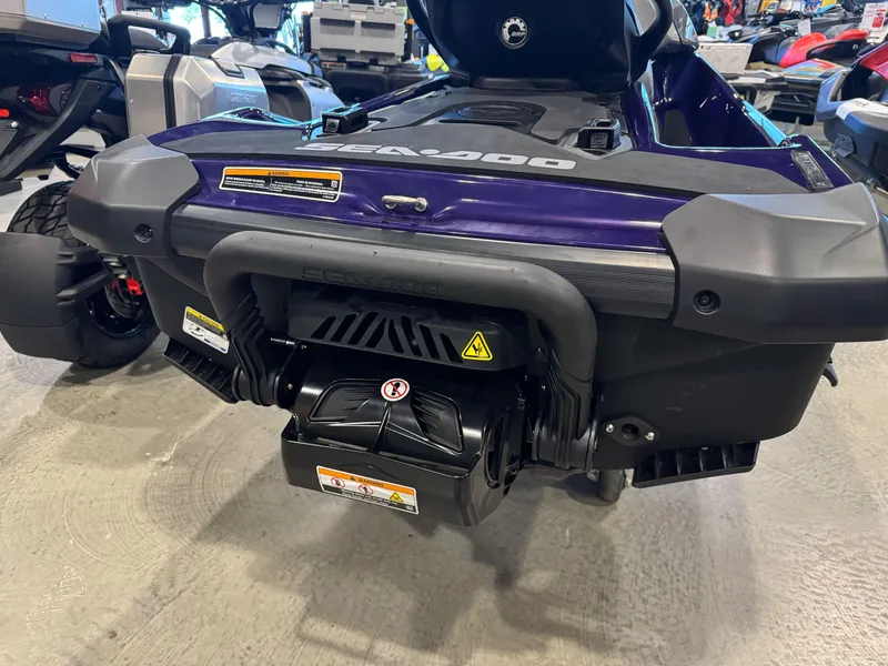 Slide: The Image of 2025 Sea-Doo GTI SE 130 rear view, showcasing sleek design and advanced features. - 3