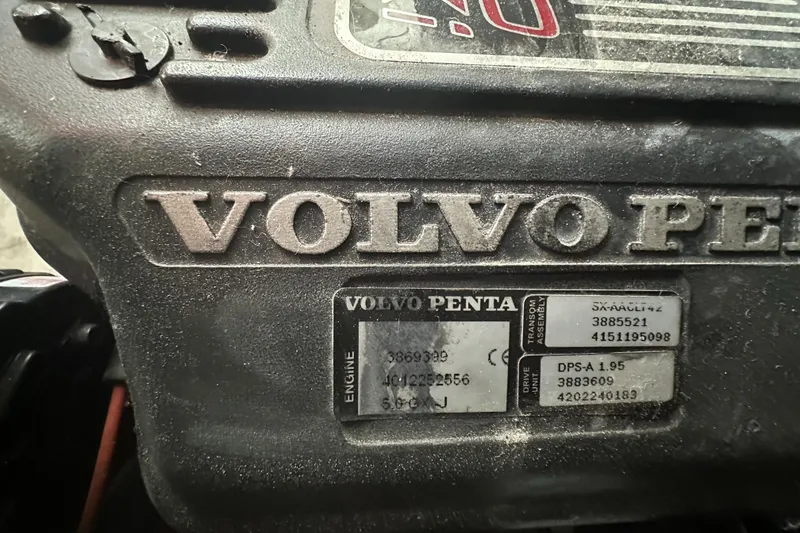 Slide: The Image of Volvo Penta engine detail on 2009 Cruisers 300 CXi Express boat. - 28