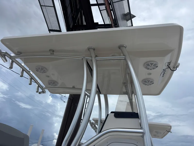 Slide: The Image of Bay Rider 219 boat capacity label, 11 persons or 1650 lbs, 2026 model. - 13