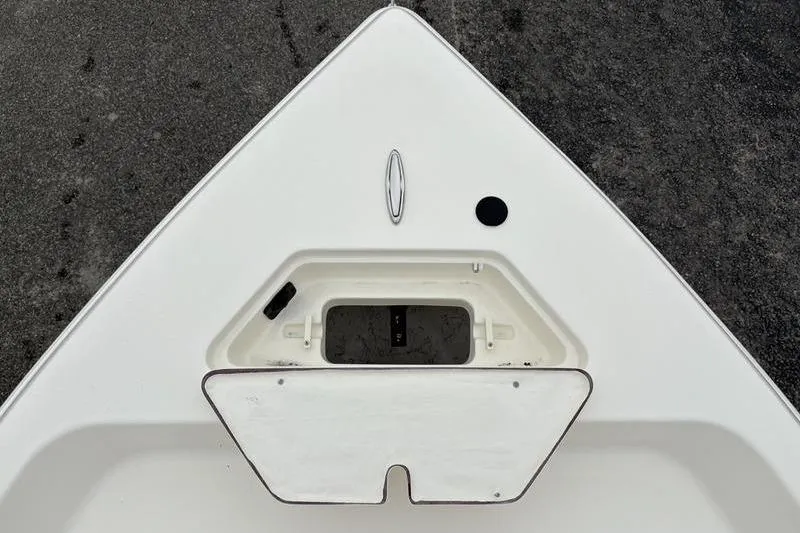 Slide: The Image of Bow of 2026 Bulls Bay 2000 boat with storage compartment, viewed from above. - 24