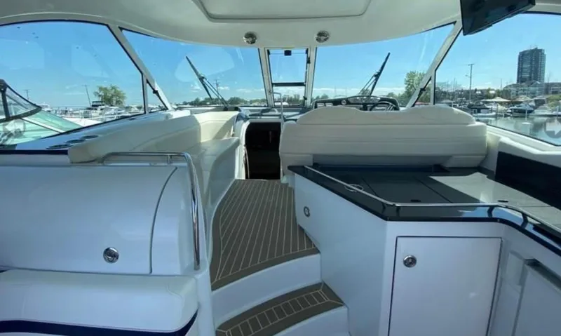 Slide: The Image of Interior of 2014 Formula 45 Yacht with sleek seating and modern design. - 34