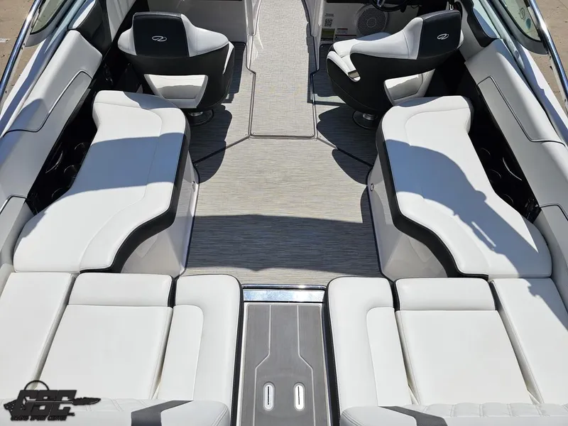 Slide: The Image of 2018 Regal 2300 Bowrider interior with white seating and modern design. - 47