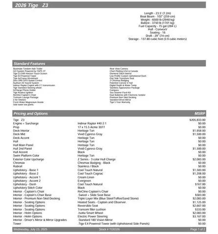 Slide: The Image of Tigé Z3 / Indmar Raptor 440 2026 - 6