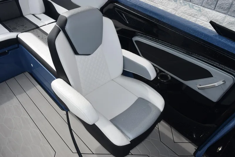 Slide: The Image of 2023 Yamaha Boats 255XD interior seat with modern design and premium upholstery. - 14