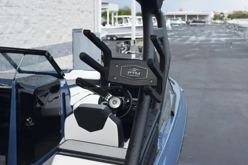 Slide: The Image of 2023 Yamaha Boats 255XD interior with PTM Watersports equipment, showcasing sleek design and functionality. - 8