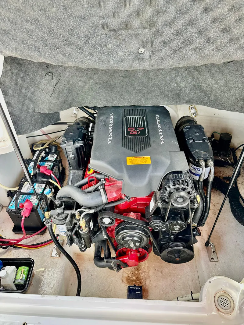 Slide: The Image of Engine compartment of a 2003 Chaparral 223 Sunesta boat with Volvo Penta engine. - 12