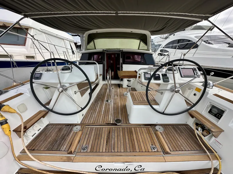 Slide: The Image of Cockpit of 2012 Beneteau Sense 43 yacht in Coronado, CA marina. - 8