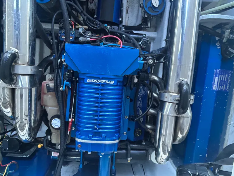 Slide: The Image of Engine of a 2005 Fountain 42 Executioner boat with Whipple supercharger. - 18